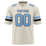 Custom Cream Light Blue Solid Colour Football Jersey