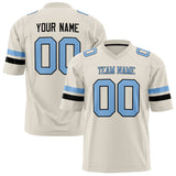 Custom Cream Light Blue Solid Colour Football Jersey