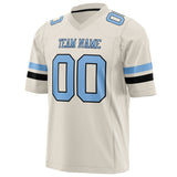 Custom Cream Light Blue Solid Colour Football Jersey