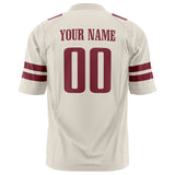 Custom Cream Maroon Solid Colour Football Jersey