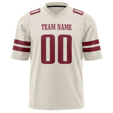 Custom Cream Maroon Solid Colour Football Jersey