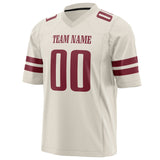 Custom Cream Maroon Solid Colour Football Jersey