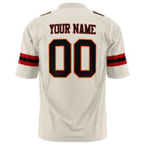 Custom Cream Black Solid Colour Football Jersey