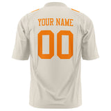 Custom Cream Orange Solid Colour Football Jersey