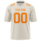 Custom Cream Orange Solid Colour Football Jersey