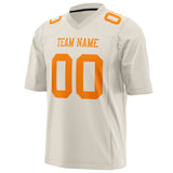 Custom Cream Orange Solid Colour Football Jersey