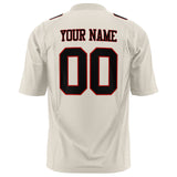 Custom Cream Black Solid Colour Football Jersey