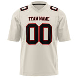 Custom Cream Black Solid Colour Football Jersey