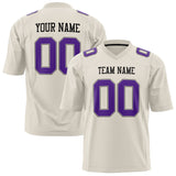 Custom Cream Purple Solid Colour Football Jersey