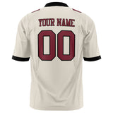 Custom Cream Maroon Solid Colour Football Jersey