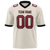 Custom Cream Maroon Solid Colour Football Jersey