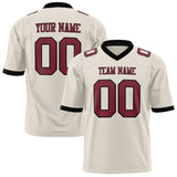 Custom Cream Maroon Solid Colour Football Jersey FT01240725CR097