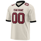 Custom Cream Maroon Solid Colour Football Jersey