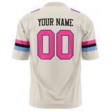 Custom Cream Pink Solid Colour Football Jersey