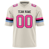 Custom Cream Pink Solid Colour Football Jersey