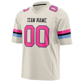 Custom Cream Pink Solid Colour Football Jersey