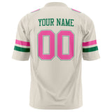 Custom Cream Pink Solid Colour Football Jersey