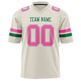 Custom Cream Pink Solid Colour Football Jersey