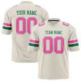 Custom Cream Pink Solid Colour Football Jersey FT01240725CR100