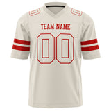 Custom Cream Red Solid Colour Football Jersey