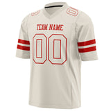 Custom Cream Red Solid Colour Football Jersey