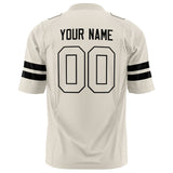 Custom Cream Black Solid Colour Football Jersey