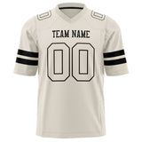 Custom Cream Black Solid Colour Football Jersey