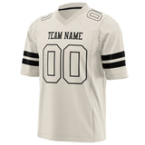 Custom Cream Black Solid Colour Football Jersey