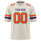 Custom Cream Orange Solid Colour Football Jersey