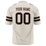 Custom Cream Brown Solid Colour Football Jersey