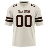 Custom Cream Brown Solid Colour Football Jersey