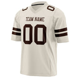 Custom Cream Brown Solid Colour Football Jersey