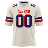 Custom Cream Navy Solid Colour Football Jersey