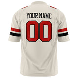 Custom Cream Red Solid Colour Football Jersey