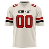 Custom Cream Red Solid Colour Football Jersey