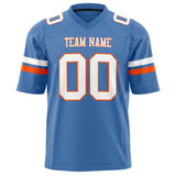 Custom Electric Blue White Solid Colour Football Jersey