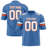 Custom Electric Blue White Solid Colour Football Jersey