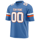 Custom Electric Blue White Solid Colour Football Jersey