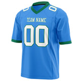 Custom Electric Blue White Solid Colour Football Jersey