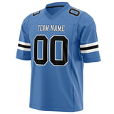 Custom Electric Blue Black Solid Colour Football Jersey