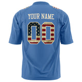 Custom Electric Blue Cream Solid Colour Football Jersey