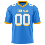 Custom Electric Blue White Solid Colour Football Jersey