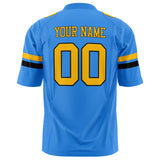 Custom Electric Blue Gold Solid Colour Football Jersey