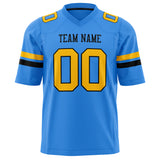 Custom Electric Blue Gold Solid Colour Football Jersey