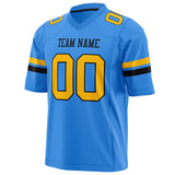 Custom Electric Blue Gold Solid Colour Football Jersey