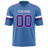 Custom Electric Blue Purple Solid Colour Football Jersey