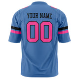 Custom Electric Blue Pink Solid Colour Football Jersey