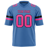 Custom Electric Blue Pink Solid Colour Football Jersey