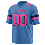 Custom Electric Blue Pink Solid Colour Football Jersey