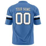 Custom Electric Blue White Solid Colour Football Jersey